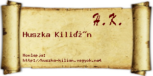 Huszka Kilián névjegykártya